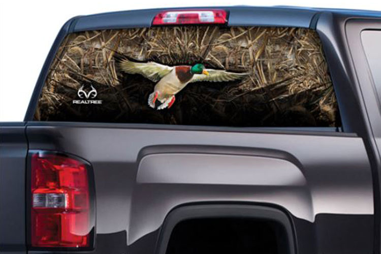 Max-5 Camo Pattern with Mallard Duck Rear Window Graphics